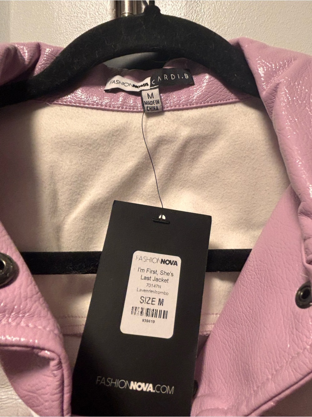 NWT Fashion Nova Cardi B Lavender Pink Crop Jacket Pants Set M - Picture 8 of 9